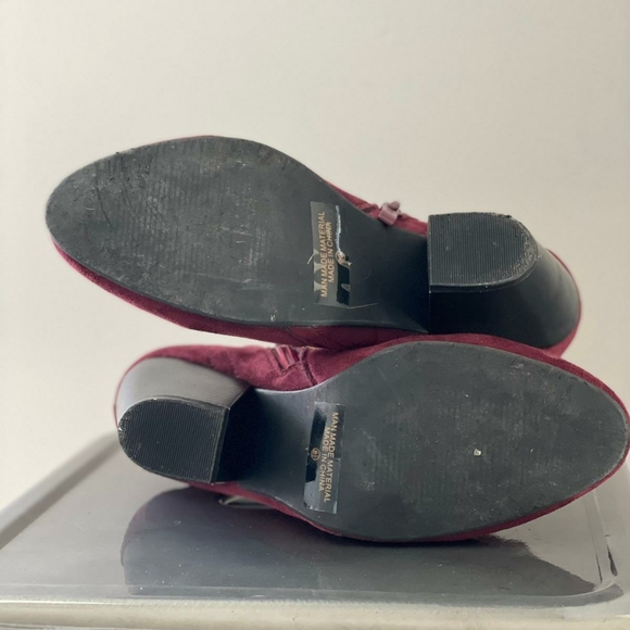 Maroon Zipper Ankle Bootie - Picture 3 of 3